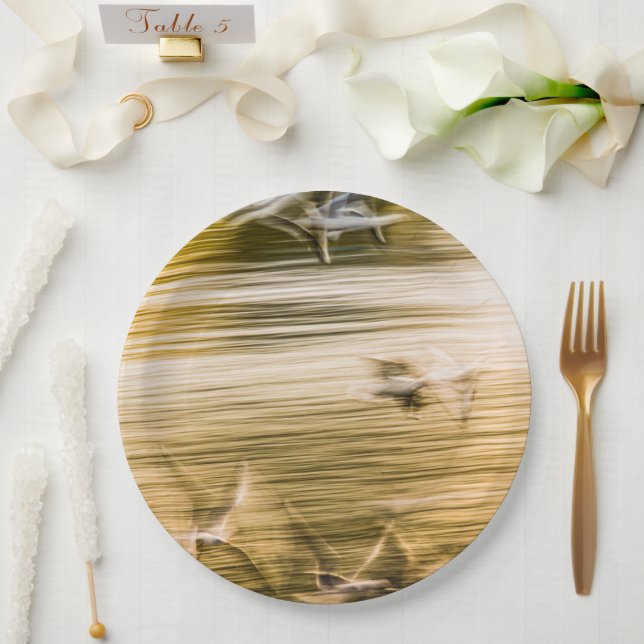 Prato De Papel Agulhas voadoras - abstrato (Casamento)