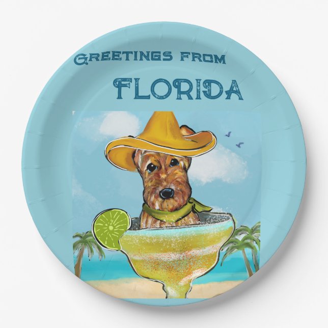 Prato De Papel Airedale Terrier (Frente)