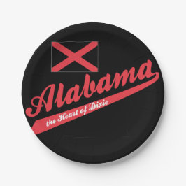 Prato De Papel Alabama Coração de Dixie