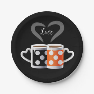 Prato De Papel Alaranjado + A cor ou nós do café preto