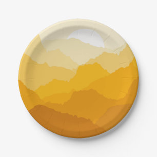 Prato De Papel Alarme amarelo e laranja