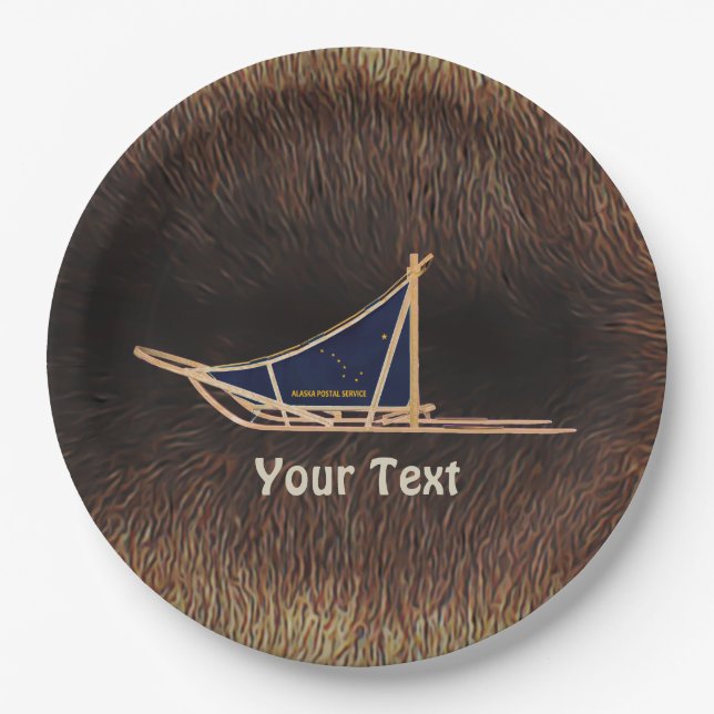 Prato De Papel Alaska Dog Sled Mail (Frente)