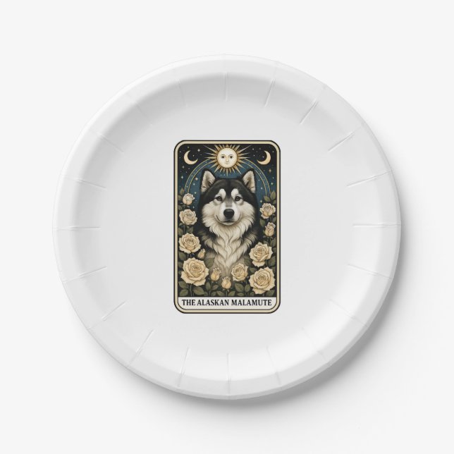 Prato De Papel Alaskan Malamute (Frente)