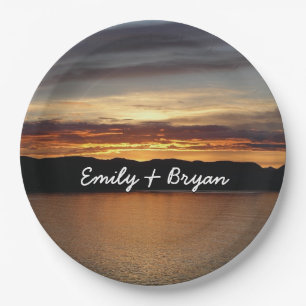 Prato De Papel Alaskan Sunset II Belo Alasca Fotografia