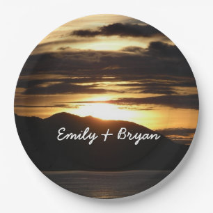 Prato De Papel Alaskan Sunset III Linda Fotografia do Alasca