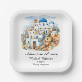 Prato De Papel Aldeia Colorida de Grécias do Partido da Reforma