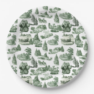 Prato De Papel Aldeia de Natal Toalete Verde Santa Rena