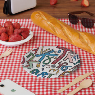 Prato De Papel Alfabeto Colorido