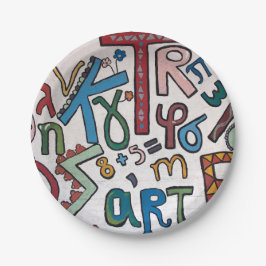 Prato De Papel Alfabeto Colorido