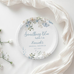 Prato De Papel Algo Azul Antes de Fazer Chuveiro Floral Nupcial