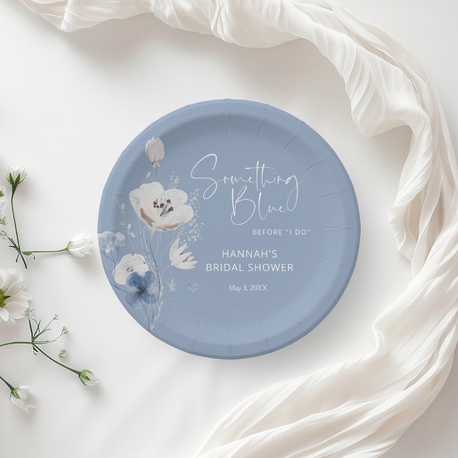 Prato De Papel Algo Azul Antes Que Eu Faça Chá de panela (Criador carregado)