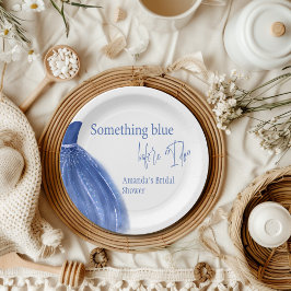 Prato De Papel Algo Azul Antes Que Eu Faça Chá de panela De Vesti