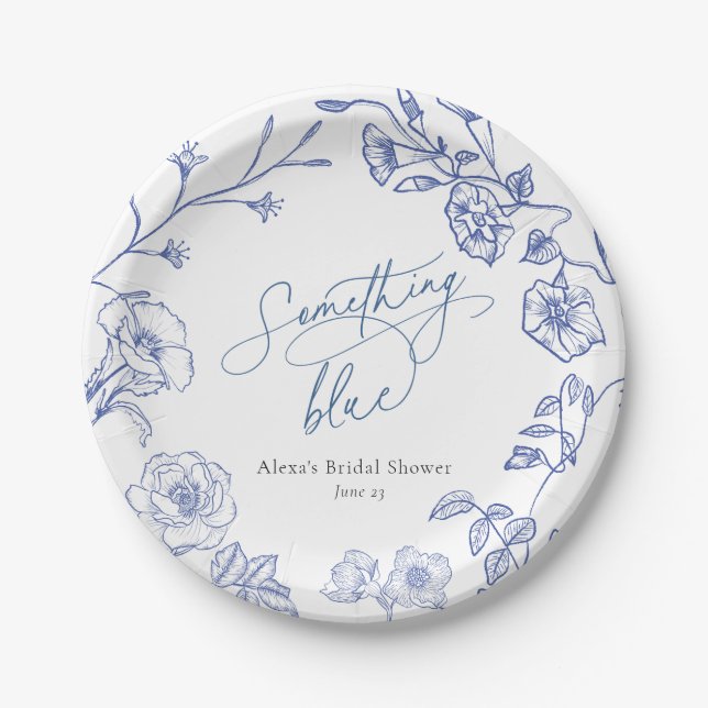 Prato De Papel Algo Chá de panela Azul (Frente)