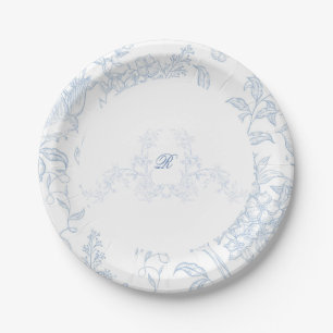 Prato De Papel Algo de Chá de panela de flor selvagem azul