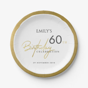 PRATO DE PAPEL ALGUM ANIVERSÁRIO DOURADO ELEGANTE SIMPLES DA