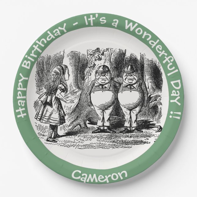 Prato De Papel Alice no País das Maravilhas (Frente)