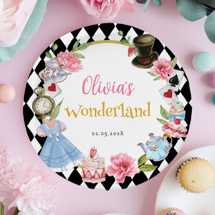 Prato De Papel Alice no País das Maravilhas
