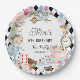 Prato De Papel Alice no País das Maravilhas do Aniversário do Alt