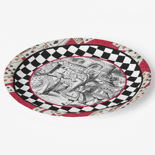 Prato De Papel Alice no pátio 1 da rainha (Inclinado)