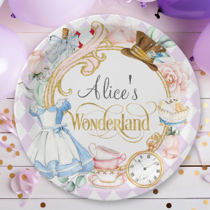 Prato De Papel Alice Wonderland fez chá de ódio bravo aniversário