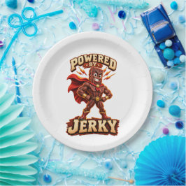 Prato De Papel Alimentado pelo Jerky Super-herói