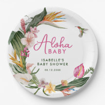 Aloha Baby Tropical Floral Wreath Chá de fraldas