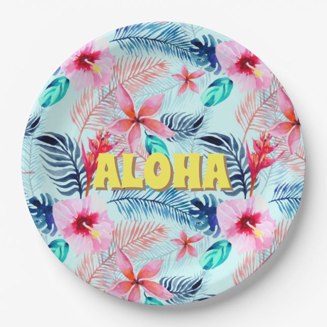 Prato De Papel Aloha - Edição de Verão (Frente)