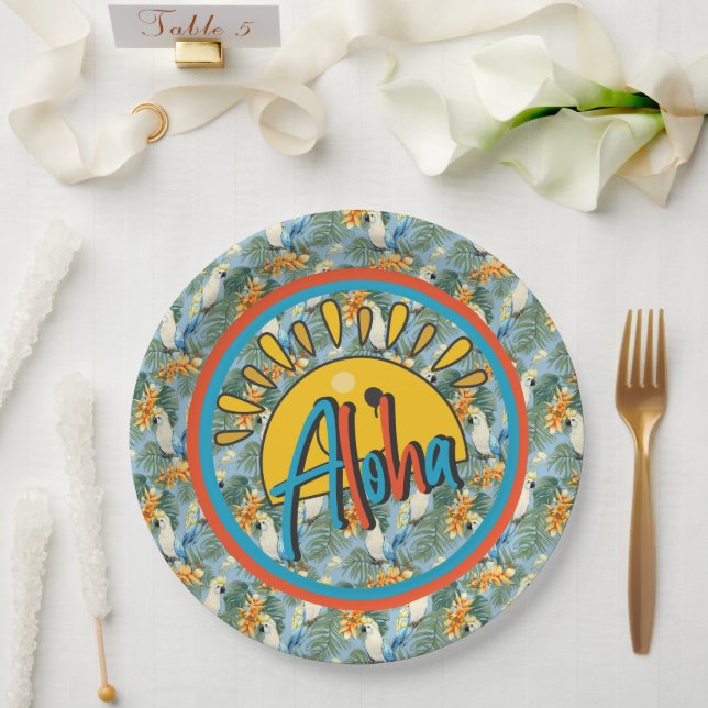 Prato De Papel Aloha Havaiano (Casamento)