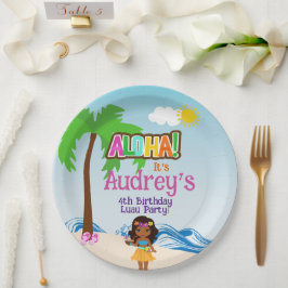 Prato De Papel Aloha Luau Birthday