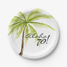 Prato De Papel Aloha partido adulto da praia da palmeira do