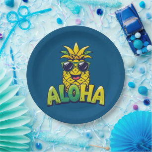 Prato De Papel Aloha Pineapple Coleção Placas em Papel