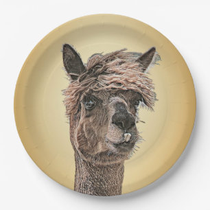Prato De Papel Alpaca Hello - Placa de Papel