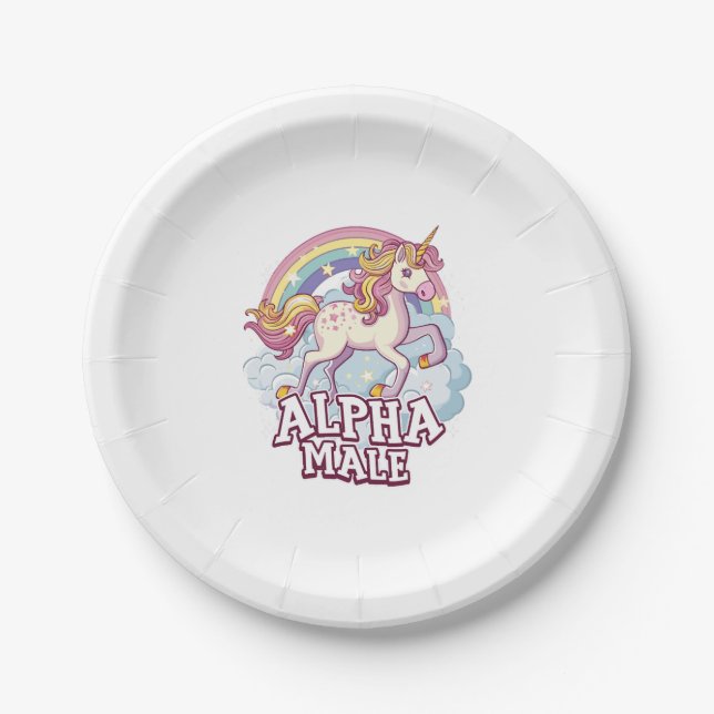 Prato De Papel Alpha Male Unicorn (Frente)