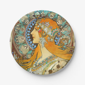 Prato De Papel Alphonse Mucha Art Nouveau Zodiac