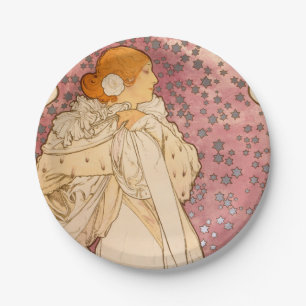 Prato De Papel Alphonse Mucha La Dame Aux Camelias: Art Nouveau