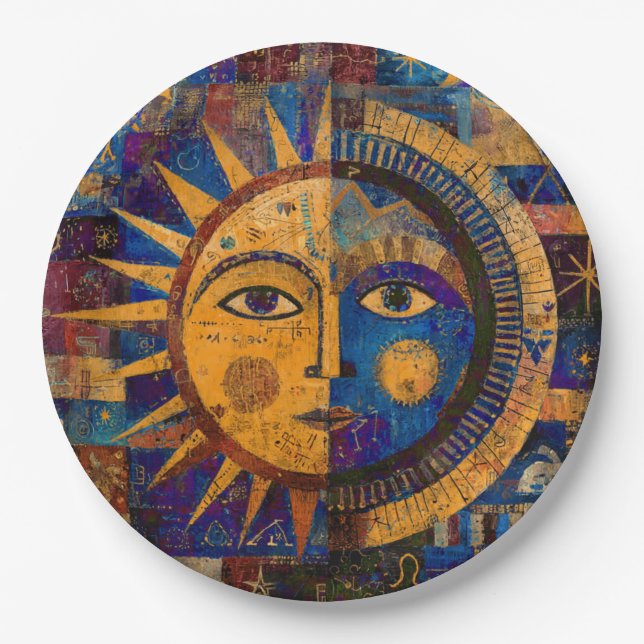 Prato De Papel Alquimia Mística Celestial Sol Lua (Frente)