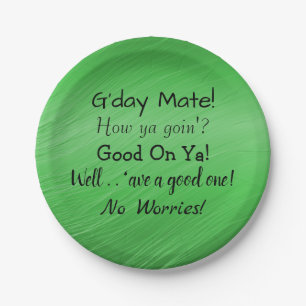 Prato De Papel Alterar Texto - Aussie Slang Conversação 7"