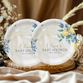 Prato De Papel Amalfi Citrus Tile Lemon Mediterranean Baby Shower
