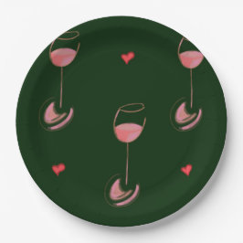 Prato De Papel Amante de vinho