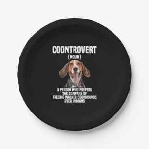 Prato De Papel Amante do Treeing Walker Coonhound Cachorro Coontr