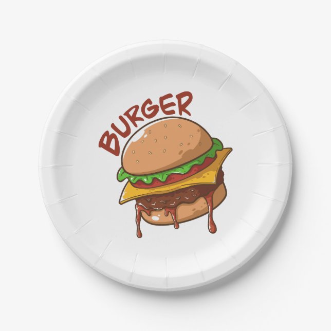 Prato De Papel Amantes de Burger (Frente)