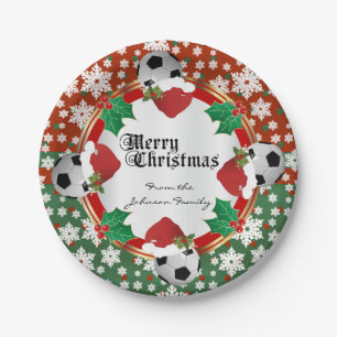 Prato De Papel Amantes do futebol do Feliz Natal