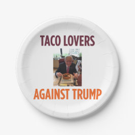 Prato De Papel Amantes do Taco contra as placas de papel do