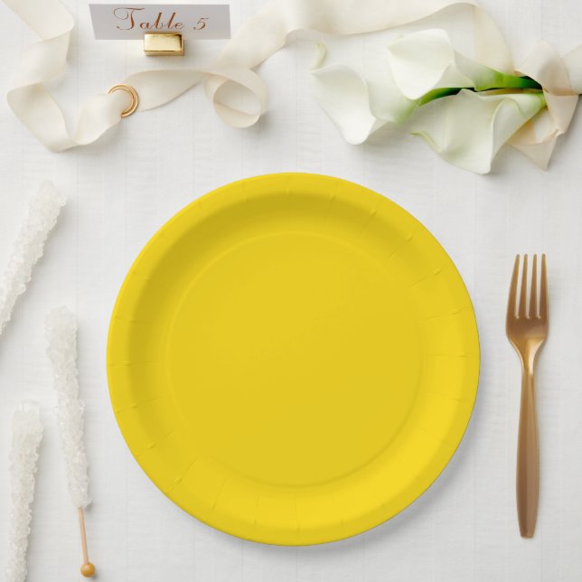 Prato De Papel Amarelo (Casamento)