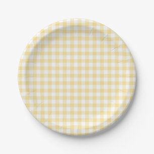 Prato De Papel Amarelo Canário Xadrez Clássico