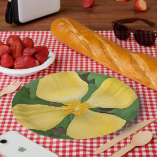 Prato De Papel Amarelo Celandine Poppy Floral
