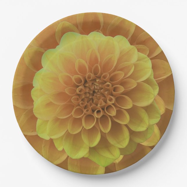 Prato De Papel Amarelo Dahlia (Frente)
