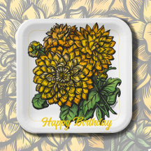 Amarelo Dahlias Floral