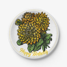 Amarelo Dahlias Floral