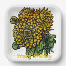Amarelo Dahlias Floral